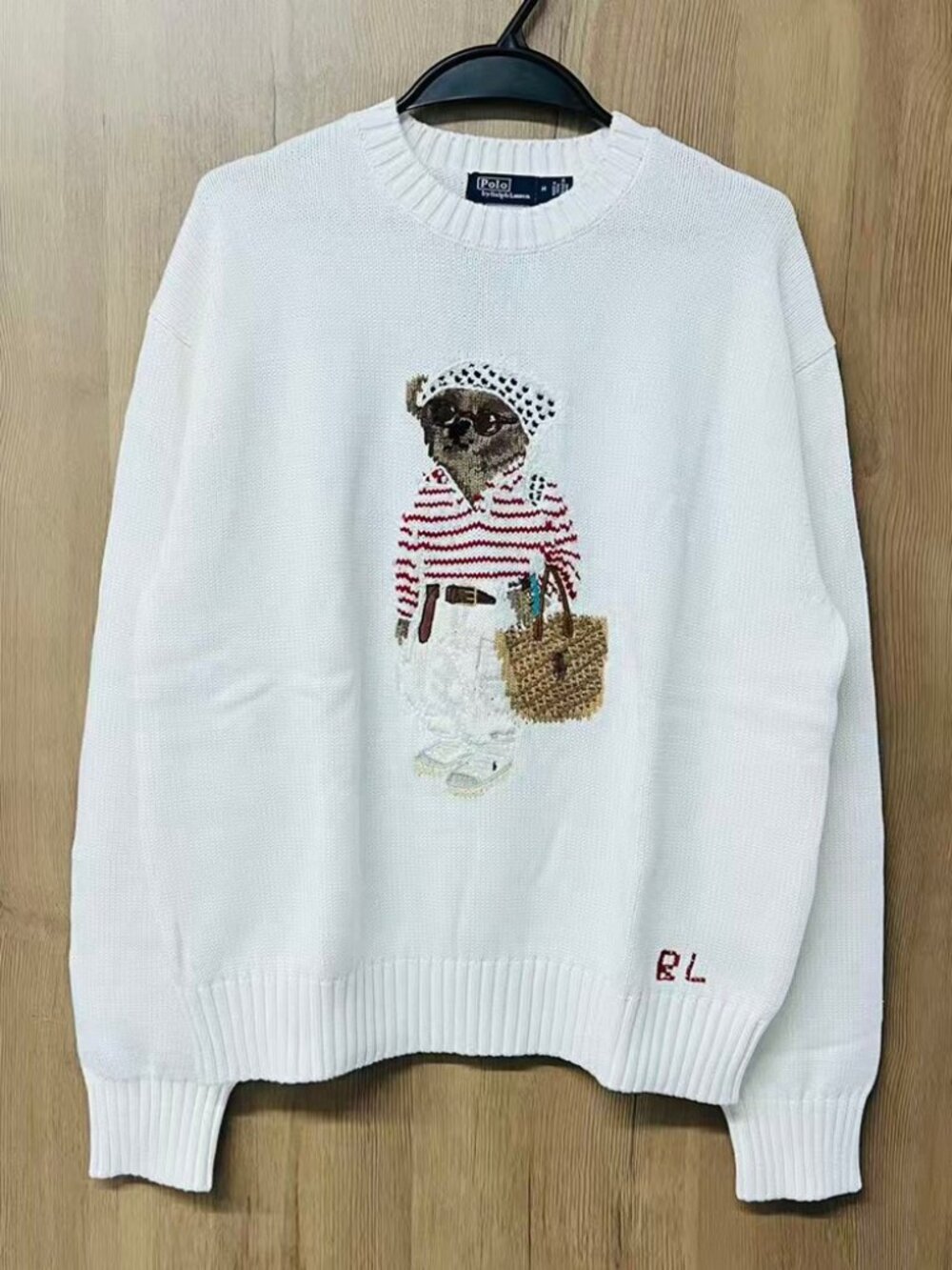 Ralph Lauren White Polo Bear Sweater